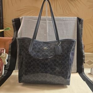Coach dark blue large tote. So nice!!!